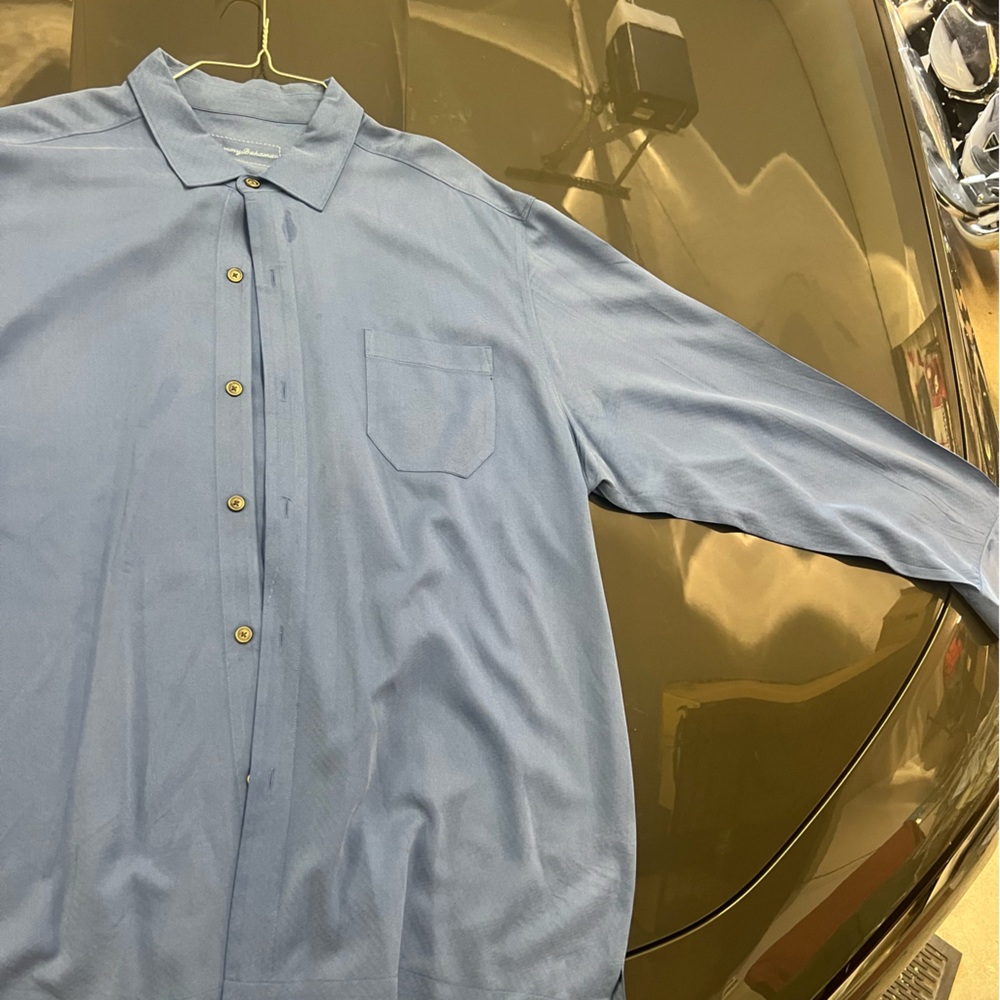 Tommy Bahama, long sleeve, 85%, silk, 15%, wool men’s button-down shirt XXL